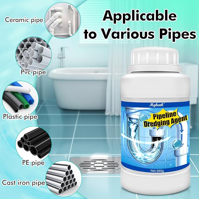 Powerful Pipe Dredging Agent,Drain Clog Remover,Kitchen Drain Cleaner for Unclogs Bathroom and Kitchen Sinks,Drains,Shower Pipes,Tubs & Toilets
