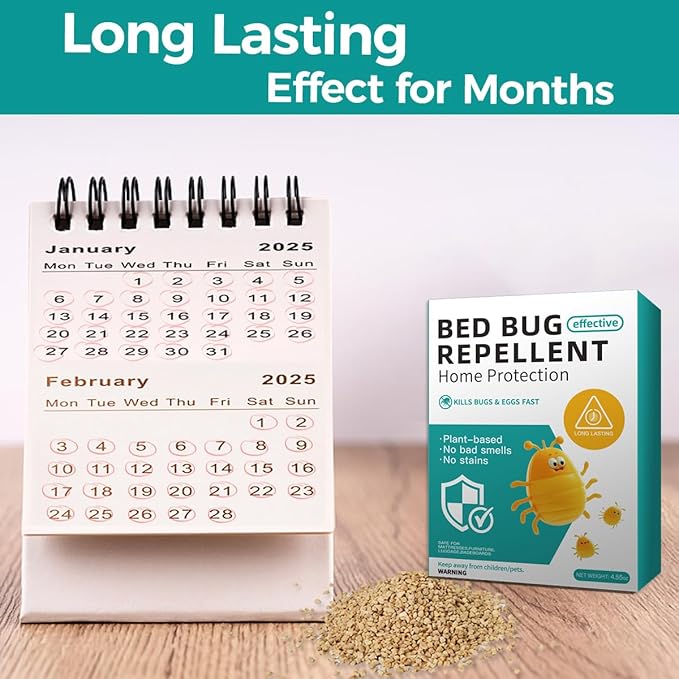 8 Pack Bed Bug Repellent, Natural Citronella & Lemongrass Plant-Based Formula, Deter Bed Bugs Eggs, Lasting Protection 2 Months for Mattress Furniture Luggage, Non-Toxic Family Safe