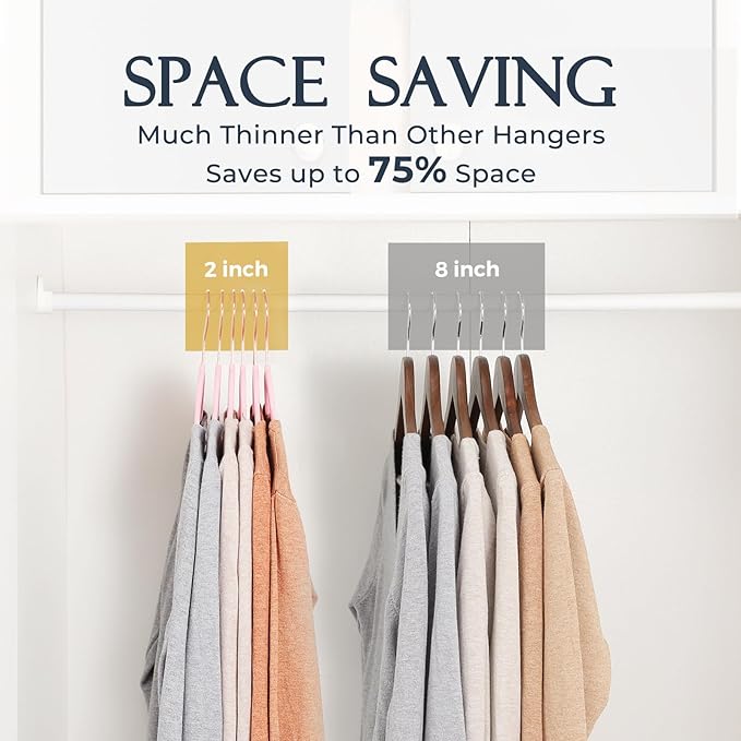 HOUSE DAY Pink Velvet Hangers 120 Pack, Premium Non-Slip Felt Clothes, Sturdy Heavy Duty Coat, Durable Hangers for Suits, Space Saving with No Hanger Mark, 360° Swivel Rotating Rose Gold Hook