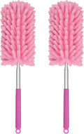 Mini Duster for Cleaning, 360° Bendable Hand Dusters with Extension Pole, Washable Small Duster for Car Interior, Office, Furniture