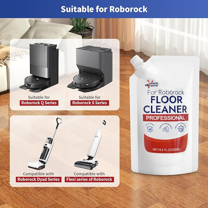 2 Pack Original Scent Floor Cleaning Solution - For Roborock Robot Vacuum & Mop, Deep Cleans Hard Floors, Works With All Mopping Robot Vacuums