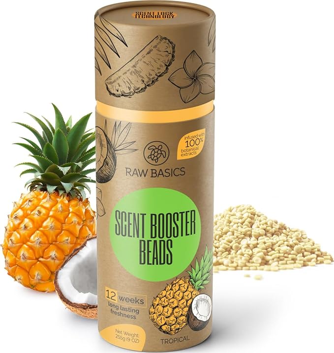 Laundry Scent Boosters, Tropical Aroma - Washer Beads and Deodorizer Supplies - Fragrance Essentials for All Fabric - Scented Bulk Odor Eliminator and Clothes Refresher - Long Lasting Smell Remover