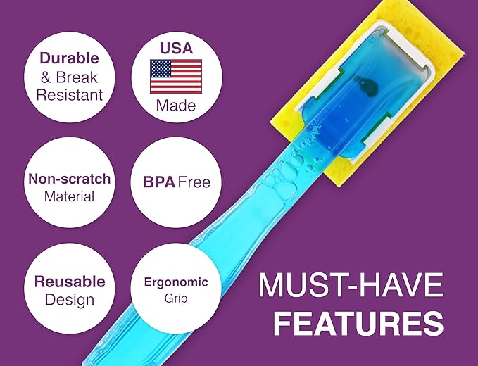 Arrow Home Products Dish Sponge with Soap Dispenser Handle - Fillable Dish Wand for Quick, Convenient Cleaning - Made in the USA - Easy to Refill, Built-In Scrubber, Ideal for Dishes and Pans