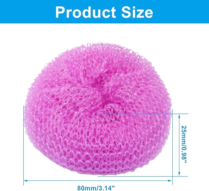 15 Pcs Plastic Dish Scrubbers, Nylon Scouring Pad Mesh Pot Scourers(Yellow+Pink+Orange)