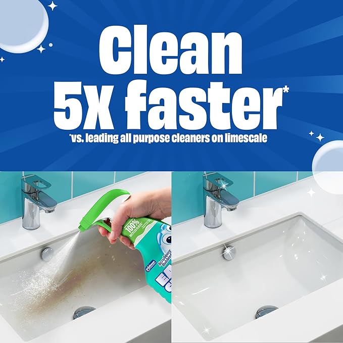 Scrubbing Bubbles Easy Clean Foaming Bleach-Free Bathroom All Purpose Cleaner, Fast-Acting Foam Cleans Limescale, Dirt and Grime on Showers, Sinks, Toilets, Tiles, Counters, & More, 32oz Spray