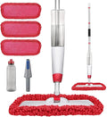 Spray Mops for Floor Cleaning, Microfiber Spray Cleaning Mop Kit with 3 Reusable Washable Pads 700ML Refillable Bottle and Scrubber Flat Mop with 360 Degree Swivel Head for Hardwood Laminate