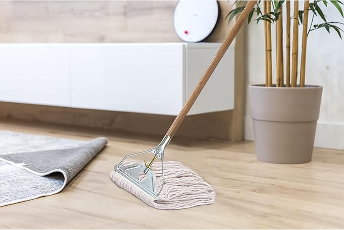 59" Mop Stick Quick Change Commercial Grade Mop Handle Pack of 2 Industrial Strength Wooden Handle Wet Mops for Floor Cleaning Heavy Duty (Mop Heads Not Included)