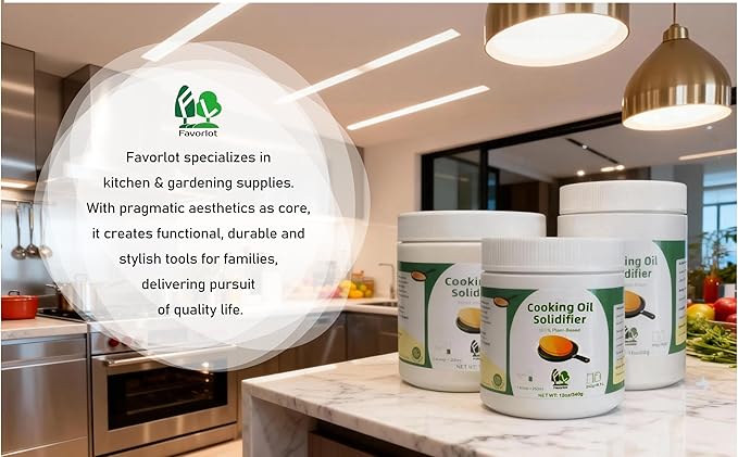 Grease Solidifier Powder, Cooking Oil Solidifier for Disposal, 2.25 Gallon Fry oil Away from Mess, Frying Oil Hardener, Vegetable Canola Fry Oil Solidifying Powder to Gel, 100% Plant-Based, 12 oz Value Pack
