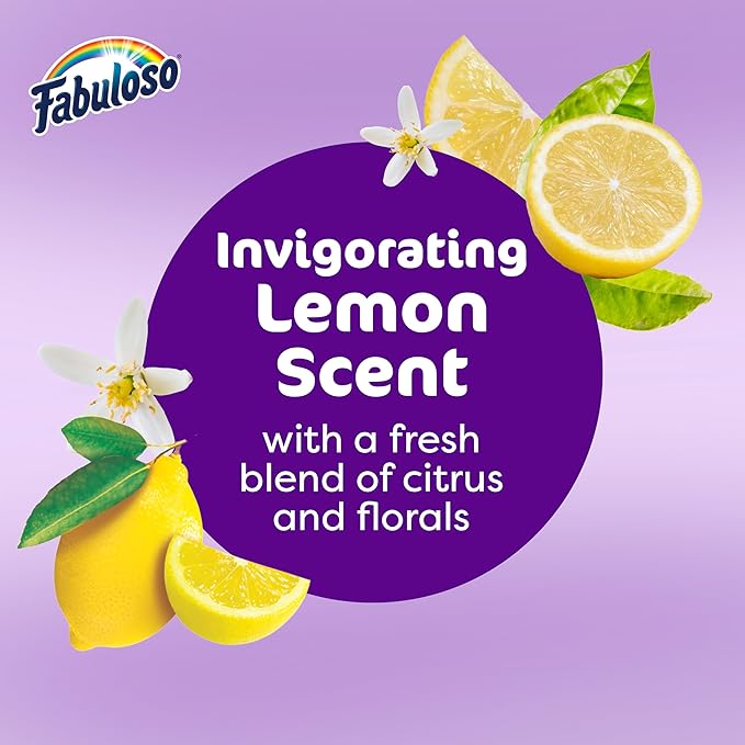 Fabuloso Multi-Purpose Cleaner, 2X Concentrated Formula, Refreshing Lemon Scent, 56 oz