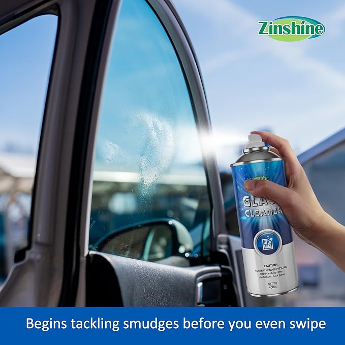 Glass and Window Cleaner Spray - Ammonia-Free Glass Cleaner, Foaming Cleaning Spray, Safe for Tinted Non-Tinted Windows, Streak-Free Shine for Auto and Home, 14 fl oz