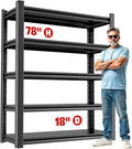 OLLRRACT Garage Storage Rack – Heavy Duty 5 Shelf Metal Shelving, Durable Storage Organizer for Tools, Equipment, and Supplies, Perfect for Maximizing Garage and Utility Space 18" D x48 W x78 H