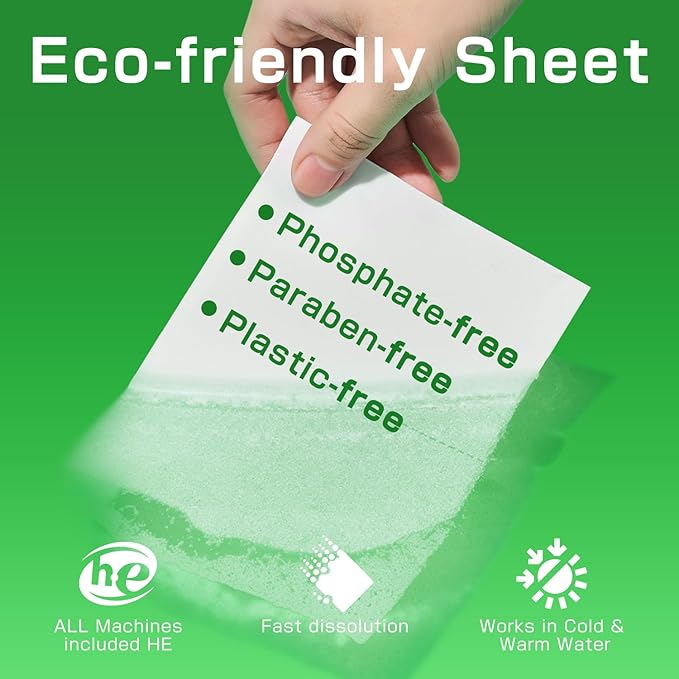 Soulink Laundry Detergent Sheets Unscented 240 Loads，Eco Friendly Detergent Sheets for Travel & Home - No Plastic Jug Liquidless Soap Strips, Plant-based, Hypoallergenic. Safe for Sensitive Skin