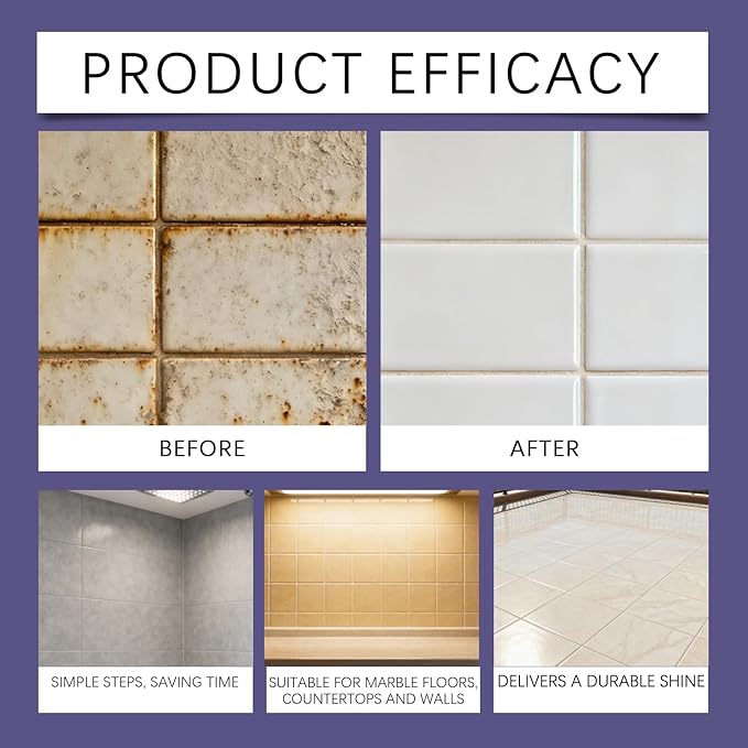 Marble Polishing Wax, Gentle Stone Polish Wax, Ceramic Tile Cleaner for Kitchen, Bathroom and Floors, Durable Shine, Smooth Finish, Marble Care and Protection, Easy to Apply (2Pcs)