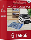 MEIQIHOME Vacuum Storage Bags, Space Saver Sealer Bags,Vacuum seal bags for clothing, Pillows, Comforters, Blankets, Bedding,Travel,6 LARGE