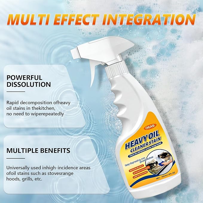Heavy Oil Cleaner Stain,Heavy Oil Stain Cleaner Kitchen,Clean Up Kitchen Oil Stains Spray,Kitchen Spray Cleaner,Multi-purpose Oils Stain Cleaner,Clean Up Kitchens Oil Stains (300ml)