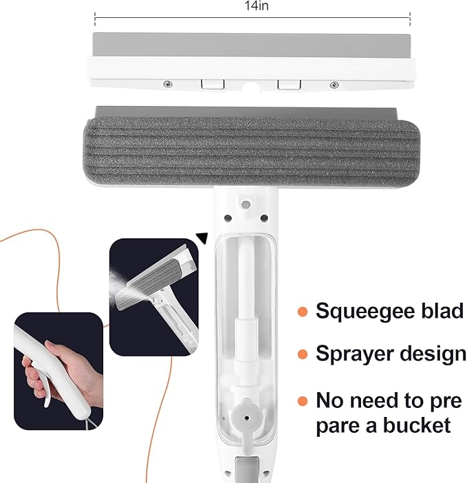 Squeegee Window Cleaner 2 in 1 Window Cleaning Tool Kit with Sewage Recycling Function, Window Washing Equipment for Indoor/Outdoor Window and Car Glass