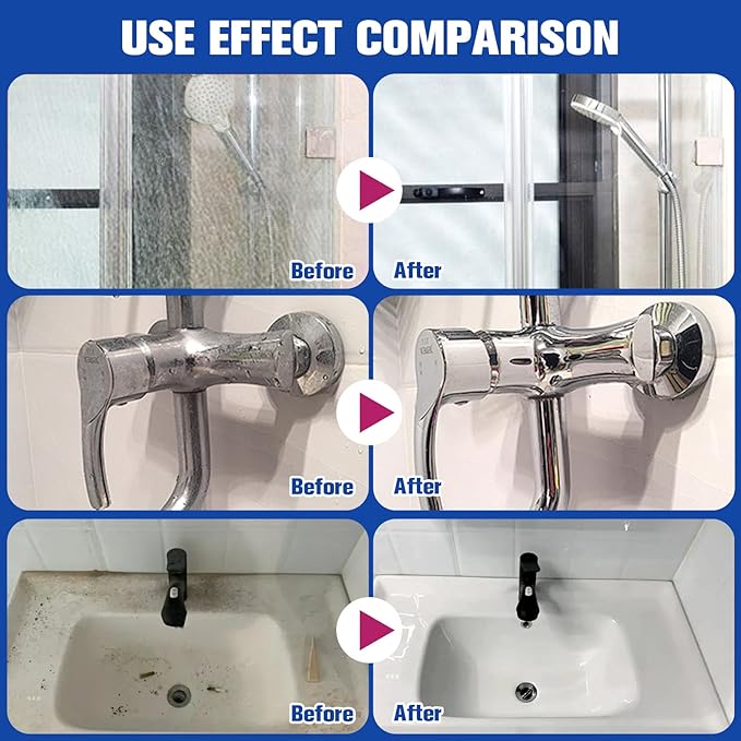 2Pcs Stubborn Stains Cleaner,Limescale Cleaner,Bathroom Foam Cleaner Spray,Bathroom Descaler Cleaner,All-Purpose Bathrooms Descaler Foam Spray