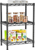 Golpart 3 Tier Adjustable Storage Shelves Heavy Duty Metal Utility Shelf Wire Shelving Unit Organizer Rack for Home Kitchen Office Bathroom Pantry Room 12" D x 18" W x 30" H