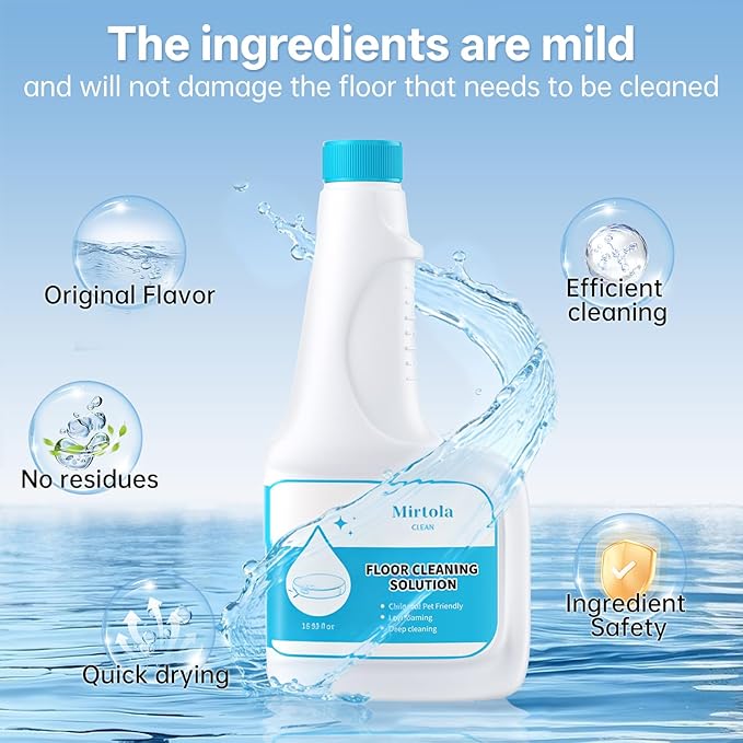 Floor Cleaning Solution, Dilution Ratio 1:200, Compatible with Eufy Cleaning Solution, Eco-Friendly, Plant-Based,Compatible with Omni C20, X8 Pro, X10 Omni, G series, L Series (1 bottle)