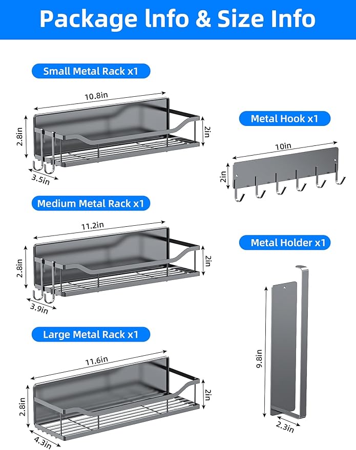 Multifunctional Magnetic Shelf for Washing Machine, Refrigerator, Microwave, and Any Metal Surface, Powerful Magnetic Shelves Include Magnetic Paper Towel Holder, Unique Hollow Design (5 pcs - Grey)