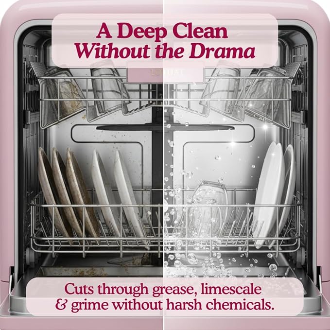 Dishwasher Cleaner And Deodorizer Tablets - 1 Year Supply Lemon Citrus Dishwasher Cleaning Tablets - Deep Cleaning Removes Limescale and Odors - Eco-friendly Dish Washer Machine Cleaner - Septic Safe
