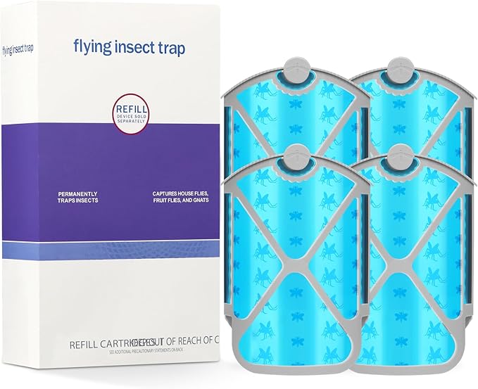 Insect Trap Refill Kit & 4 Cartridges, Compatible with ZEVOM364A and Max, Replacement 100% Fit(4Pcs)