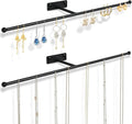 2 Pack Wall Jewelry Organizer, 14.5'' Necklace Holder for Hanging Earring, Ring, Bracelet, Hairband, Glasses Storage, Decorative Space-Saving Jewelry Display-Black