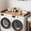Washer Dryer Countertop, 54.3" x 27.6" Wooden Laundry Countertop with Edge Rails, Washer and Dryer Topper for Laundry Room Organization and Storage