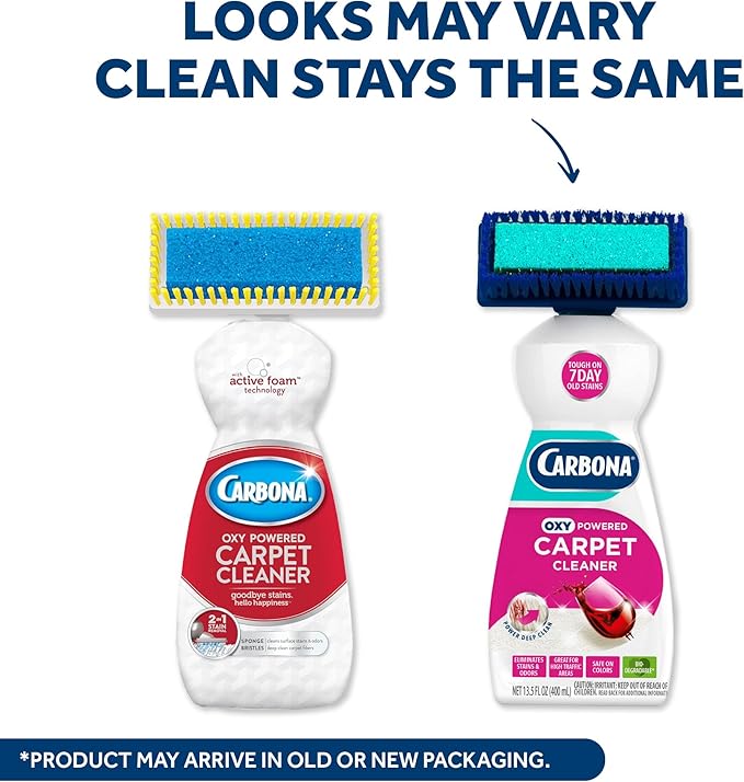 Carbona Carpet Cleaner with Brush | Oxy-Powered Foam for Spot Stain Removal | 13.5 Fl Oz