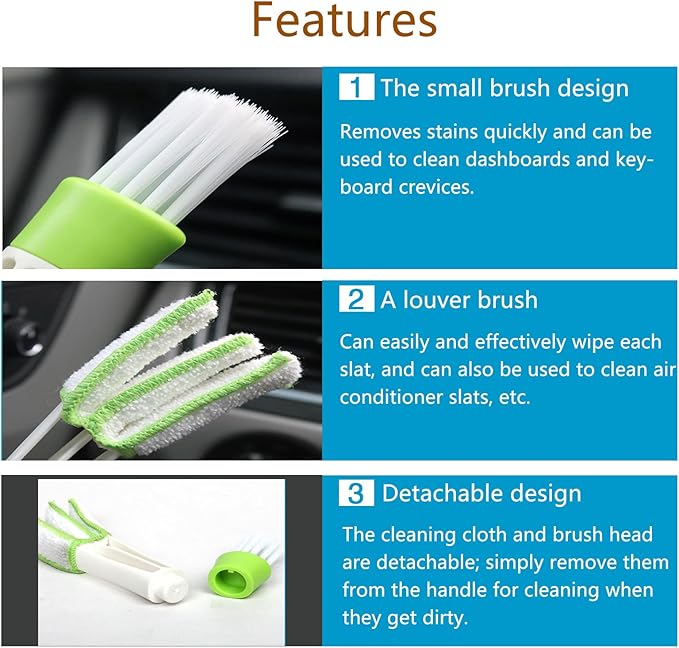 Blind Cleaner Duster Tool, Blinds Cleaner Tool, Extra Washable Blind Duster Sleeve - Microfiber Louver Cleaning Tool for Vents, Air Vent Cleaner and Dusting (3-Pack)