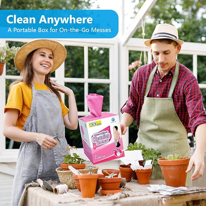 GLIMGLINT Pink Microfiber Cleaning Cloth, 100 Pack Cleaning Rags, Lint-Free, Ultra Absorbent Reusable Paper Towels for Home, Kitchen, Car, Garage or Shop, Dish Rags, 11" x 9"