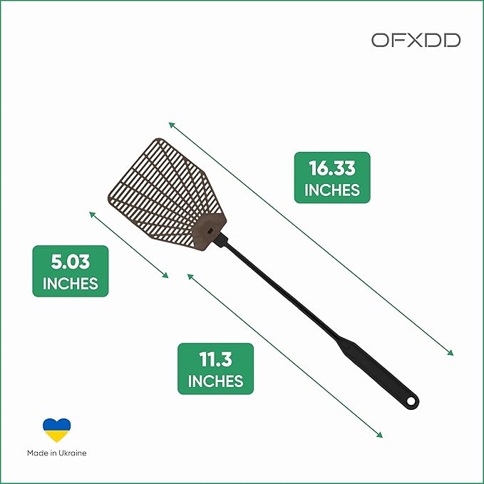 Fly Swatter Manual 3 Pack - Rubber Fly Swatters Multi Pack 16.33" - Fly Swatters Hand for Indoors & Outdoors, Heavy Duty