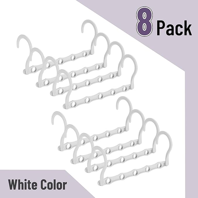 Mr. Pen Space Saving Hangers - 8 Pack White Space Saver Shirt Hangers, Clothes Organizer