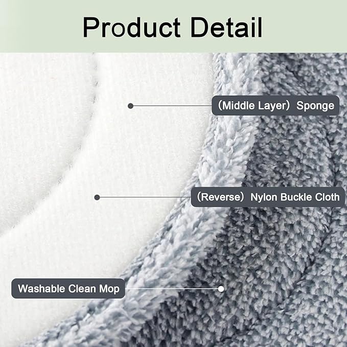 True & Tidy® 6-Pack 9 inch Extra Thick Microfiber Pad Refill for SPIN-800 TrueClean Mop & Bucket Square, Compatible with M16 and Most Square Spin Mop and Bucket, Machine Washable up to 100x