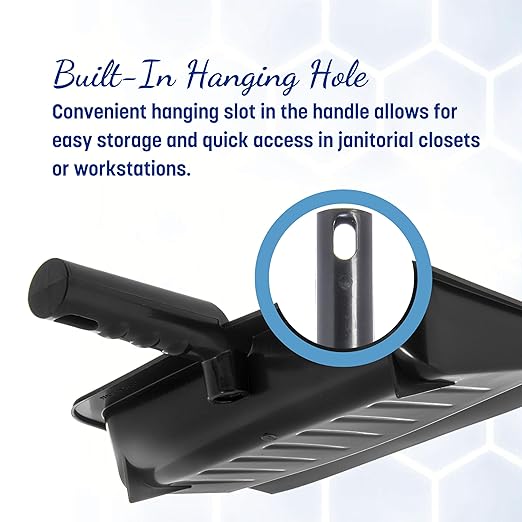 Carlisle FoodService Products Heavy Duty Dust Pan with Handle – Durable Plastic, 8 Inch Dust Pan for Home, Kitchen, and Commercial Use, Black