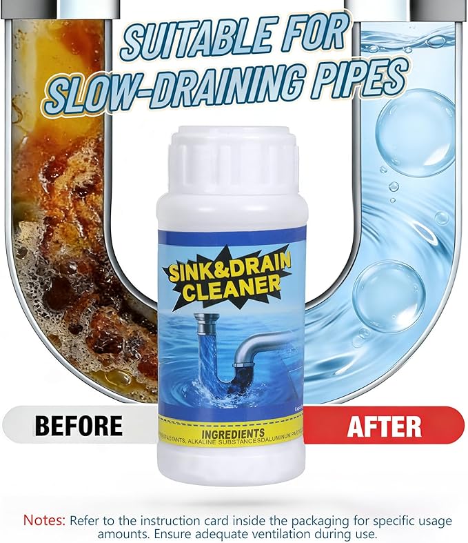 Drain Cleaner Shower Sink Cleaner New - Powerful Pipeline Dredging Agent, Kitchen Unblocker, Sink and Drain Cleaner for Kitchen Toilet（3PCS）