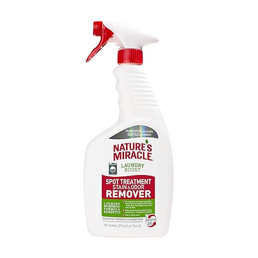 Nature’s Miracle Laundry Boost Spot Treatment Stain and Odor Remover, 32 Oz., Laundry Pre-Wash Stain and Odor Remover