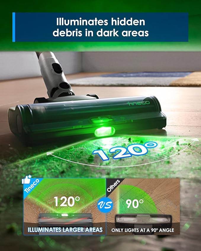 Tineco Pure ONE A50S Cordless Stick Vacuum Cleaner, 185W Suction,1L Larger Dustbin, 3DSense Power Brush, PureCyclone Tech, Easily Tackles Large Debris