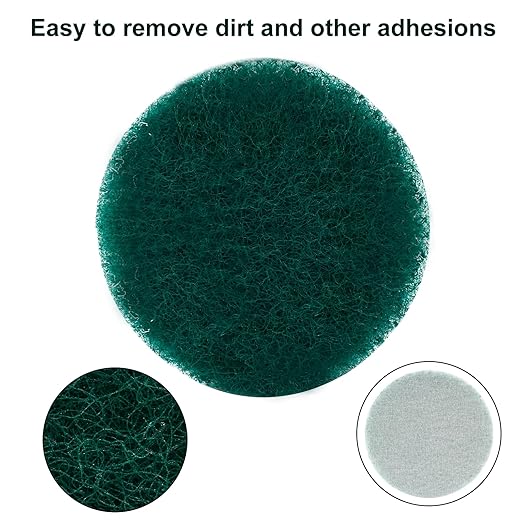 BokWin 8 Pcs 5 Inch Round Scouring Pads Drill Scrubber Pads Hook and Loop Scuff Pads for Clean Polishing(Green)