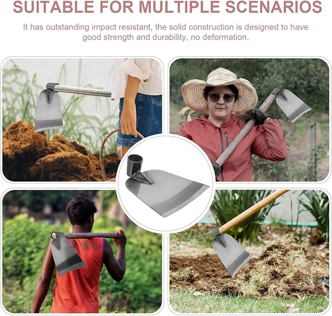 POPETPOP Stainless Steel Gardening Hoe - Handheld Farm Tool for Weeding Digging Soil Loosening and Transplanting - Compact Durable Garden Tool for Home and Outdoor Use