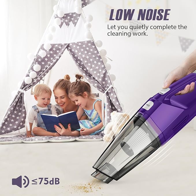 Bossdan Handheld Vacuum Cordless – Car Vac Portable with 8KPA & Multi Accessories & Low Noise, Lightweight Hand Held Vacuum Cordless Rechargeable for Car/Home/Dust/Pet Hair, Mine Portable Vacuum