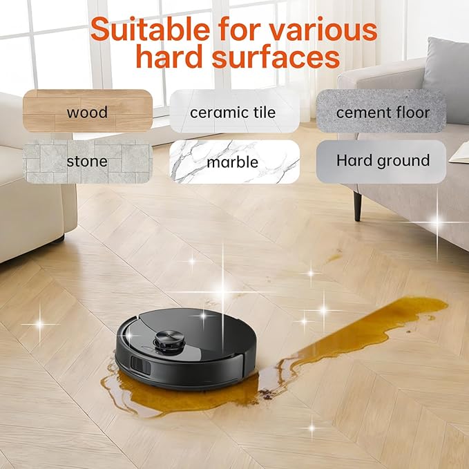 1L Sweet Orange Floor Cleaning Solution Compatible with Roborock&Eufy&iRobot&Ecovacs&Dreame&Shark, Fragrance Deodorization, Deep Cleans for Multiple Hard Floors, Suitable With All Robot Vacuum