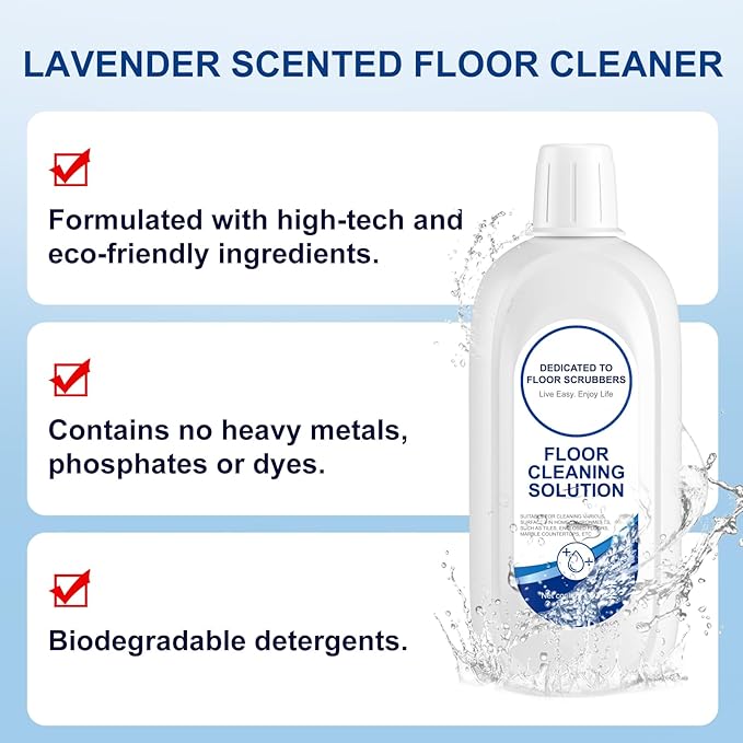 Floor Cleaner 1000ml Lavender Scent Compatible with Tineco Cleaning Solution, Residue & Streak Free, Suitable for All Robot Vacuum Cleaners and Wireless Wet Dry Dual-Use Vacuum Cleaners (Original)