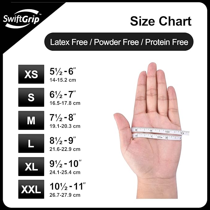 Disposable Nitrile Exam Gloves, Black Nitrile Gloves Disposable Latex Free for Medical, Cooking & Esthetician