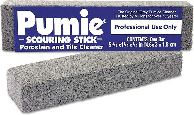 PUMIE Heavy Duty Scouring Sticks, By United States Pumice Co, Cleans Porcelain, Ceramic Tile, Concrete Masonry and Iron, Institutional Pack of 12 Bars, UPM 12