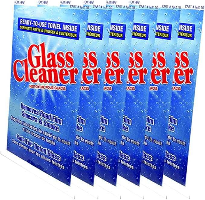 Blue-Magic Glass Cleaner Towel, Removes Road Film Smears & Smoke - 6 Packs