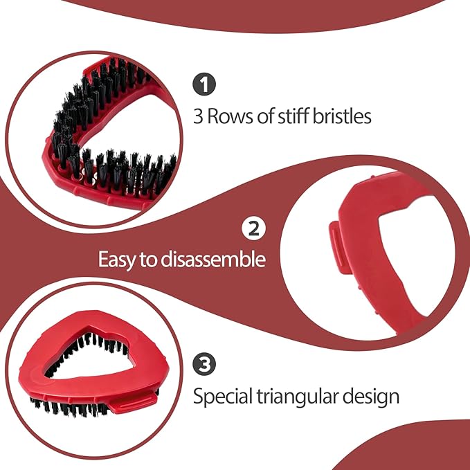 Spin Mop Scrub Brush Head Compatible with oceda EasyWring 1-Tank System, 2 pcs Scrub Brush, Floor Scrubber Hard Bristle Cleaning Brush for Bathroom, Kitchen, Tub and Tile