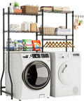 Golpart Over Washer and Dryer Shelves,Heavy Duty Laundry Room Storage Organization Clothes Drying Rack,5 Tier Adjustable Height Wire Shelving and Wire Basket with Hanger Rod&Hook,Space Saving Shelf | Heavy Duty, Clothes Drying Rack, Adjustable Height, ...