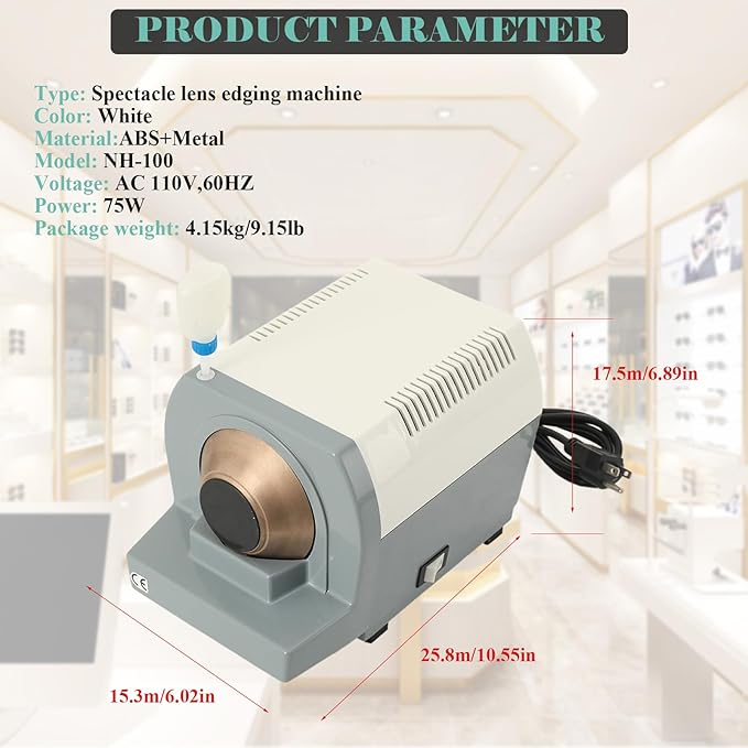 High Speed Optical Precise Grinding Machine Hand Lens Edging Manual Edger Nh-100