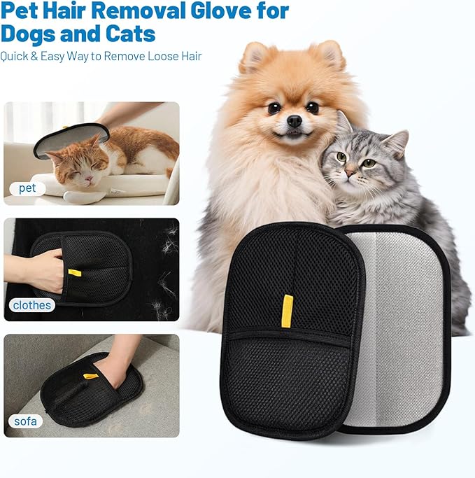 2-in-1 Pet Hair Removal Kit, Washing Machine Cleaner Tablets & Reusable Pet Hair Removal Glove for Cats and Dogs, Remove Stubborn Pet Hair | Complete Solution for Pet Owners